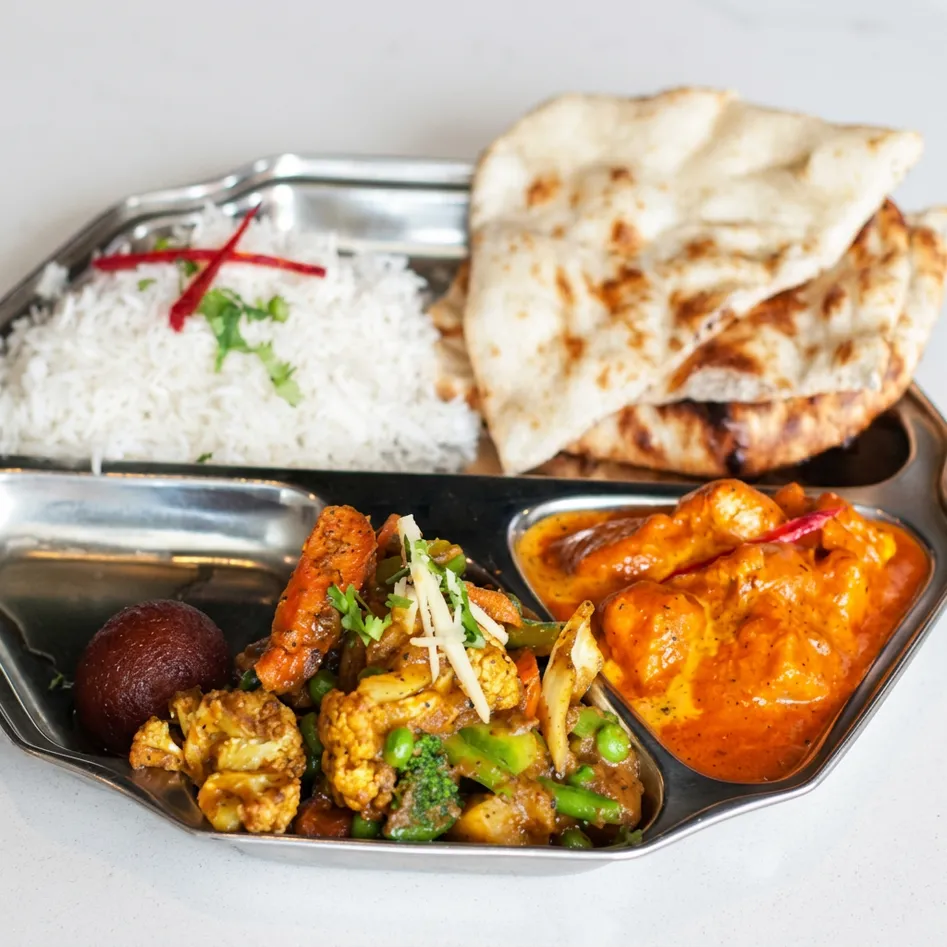 Chicken Thali Platter at Kirat Dhaba - Indian Restaurant Winnipeg